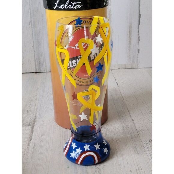Lolita Yellow Ribbon beer drinkware decor USA - Picture 2 of 5